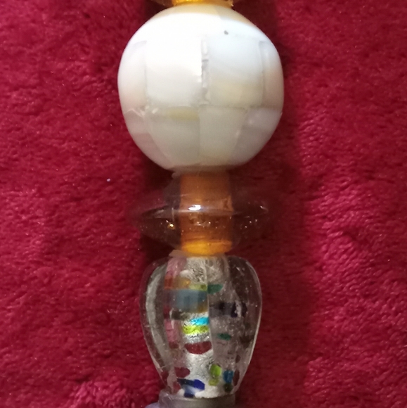 2 Server's Forks/ 2 Salad Tosser Beautifully Beaded Handel's Signed India IHI. - Picture 4 of 5